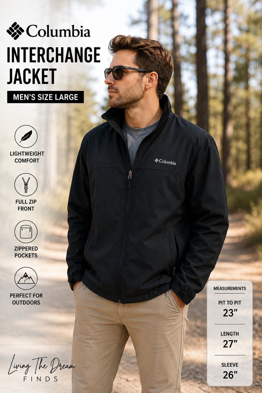 Columbia Interchange Black Full Zip Outdoor Jacket Men’s Large L